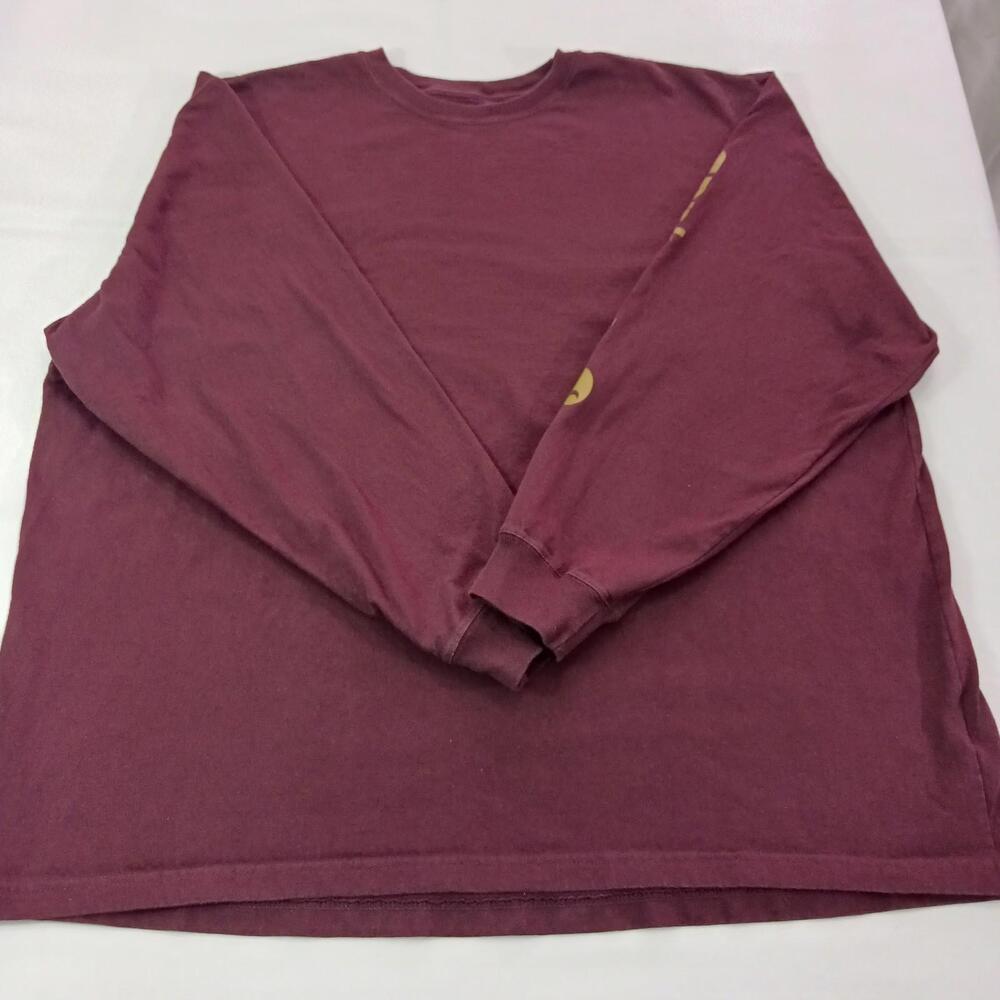 Carhartt K231 PRT Loose Fit Men's Red Cotton Long Sleeve Graphic T-Shirt Sz 2XL